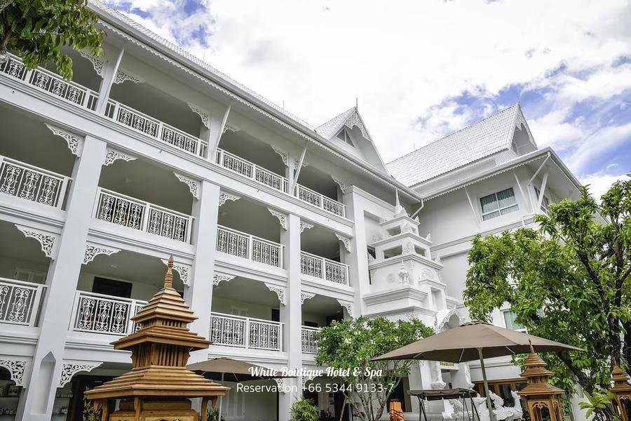 Outside white boutique