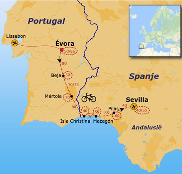 Fietsvakantie van Évora naar Sevilla