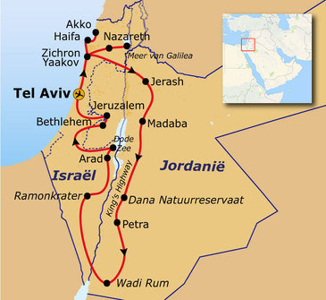 Route Jordanië en Israël, 15 dagen