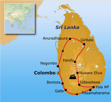 Route Sri Lanka, 16 dagen