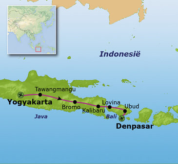 Route Java en Bali, 22 dagen 