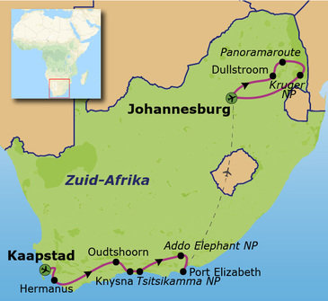 Route Tuinroute en Kruger, 17 dagen