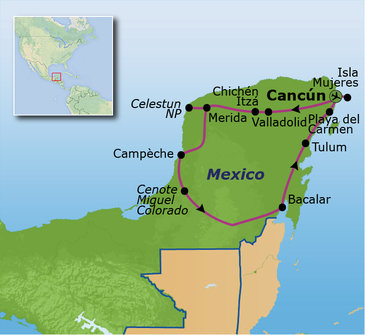 Route familiereis Mexico