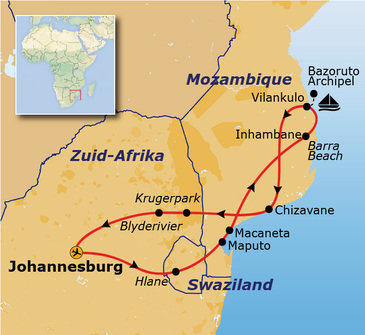 Route Zuid-Afrika en Mozambique, 18 dagen