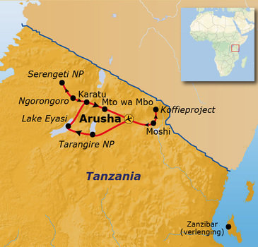 Route Tanzania, 13 dagen