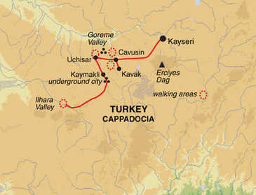 Route 8 daagse wandelvakantie Turkije - Cappadocië