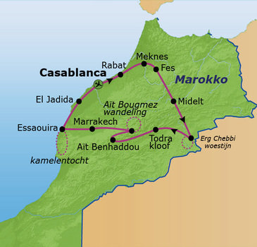 route Marokko Zomer, 21 dagen
