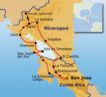 Route Costa Rica en Nicaragua, 22 dagen 2024