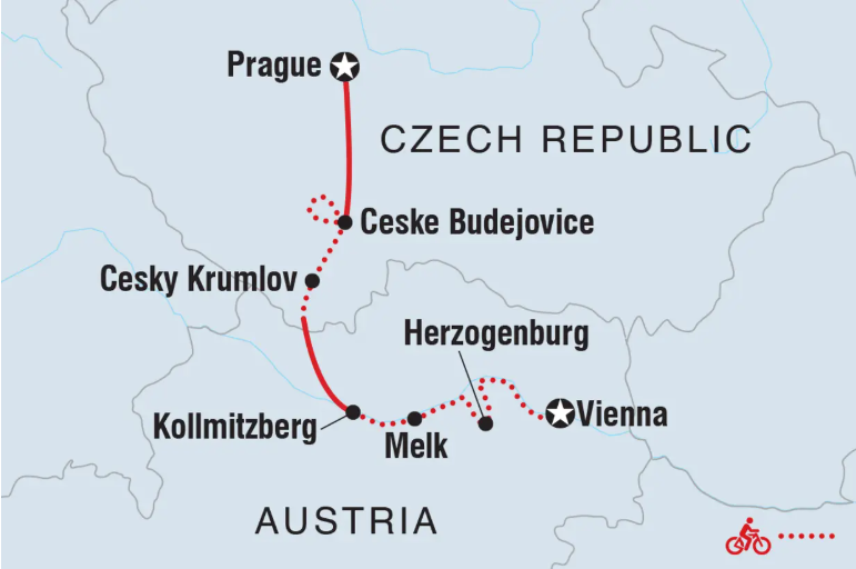 8-daagse fietsreis van Praag naar Wenen