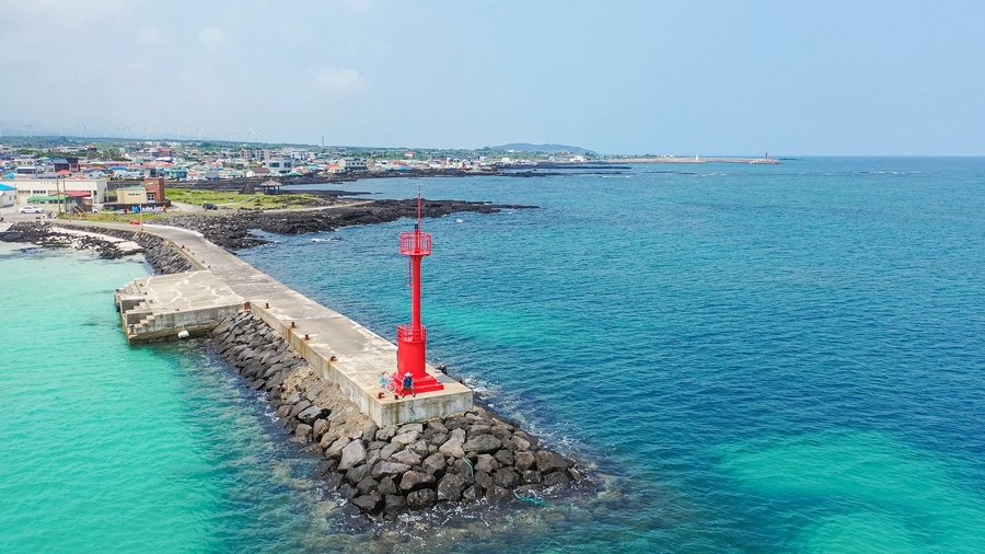 Jeju- zee en vuurtoren