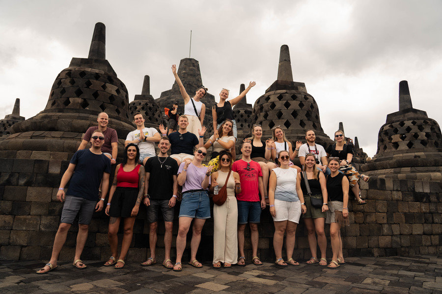 Groepsfoto Borobudur