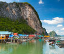 Vissersdorp in Phang Nga Baai
