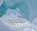 IJsbergen en water Antarctica