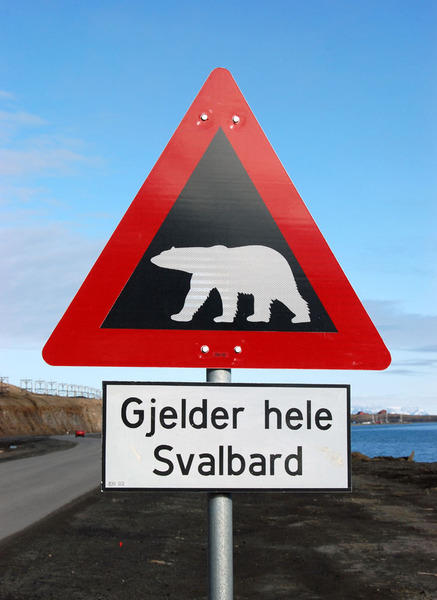 Waarschuwingsbord IJsbeer