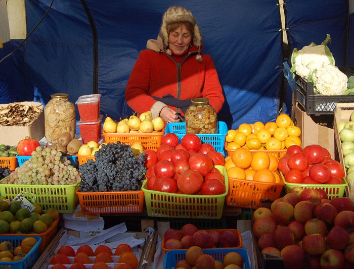vrouw op markt