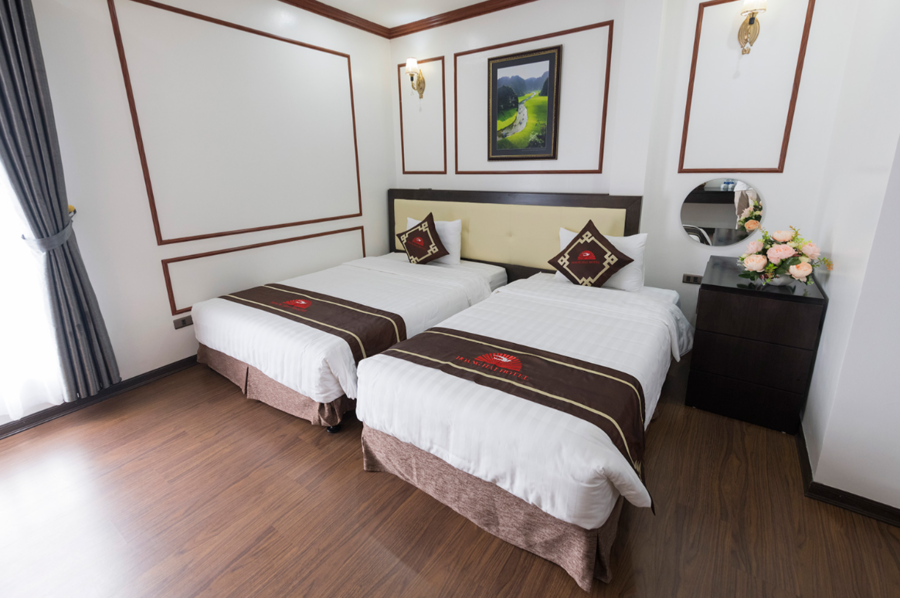 Hoang Hai Hotel Vietnam slaapkamer