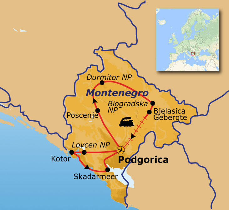 Route Montenegro, 8 dagen