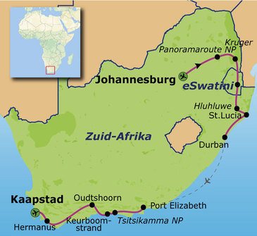 Route Zuid-Afrika, 20 dagen
