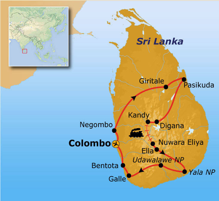 Route Sri Lanka en Malediven, 21 dagen