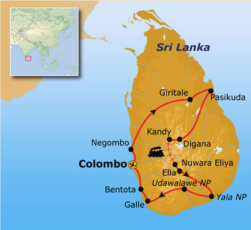 Route Sri Lanka en Malediven, 21 dagen