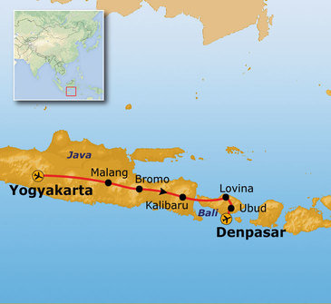 Route Java en Bali, 15 dagen