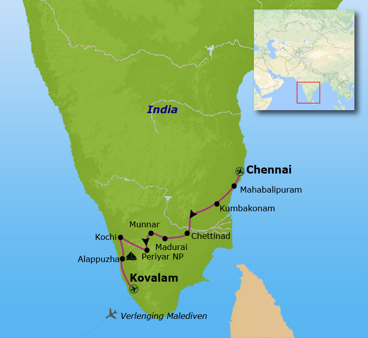 Route Zuid India, 18 dagen