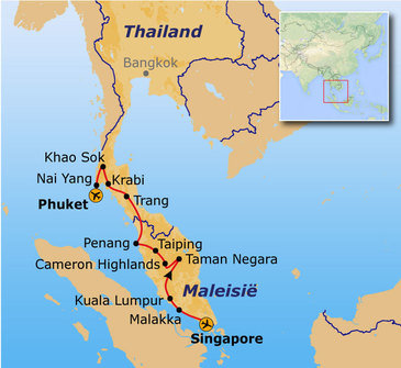 Route Singapore, Maleisië & Thailand