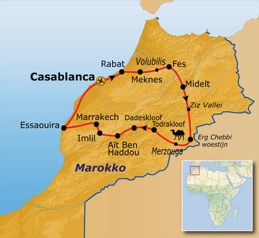 Route Marokko, 15 dagen