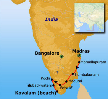 Route Zuid India Hoogtepunten, 16 dagen