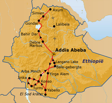 Route Ethiopië 29 dagen
