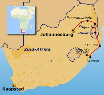 Route Zuid-Afrika, 17 dagen