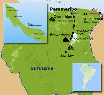 Route Suriname en Curaçao, 23 dagen