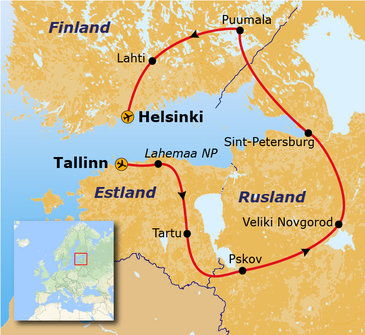 15 dagen, Route Estland, Rusland en Finland, vanaf 2020
