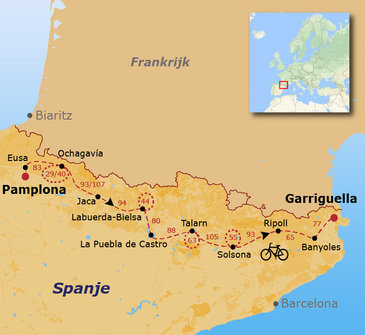 Fietsvakantie Spaanse Pyreneeën W-O - 15 dagen 