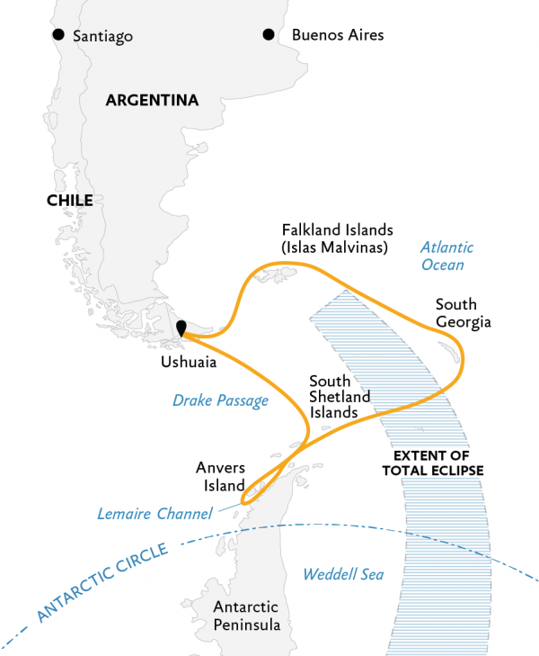 Antarctica eclips reis, 24 dagen