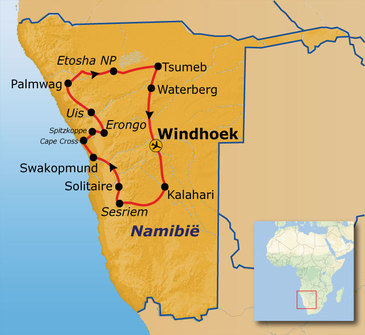 Route Namibië, 20 dagen