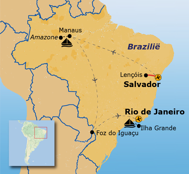 Route Brazilië, 19 dagen 