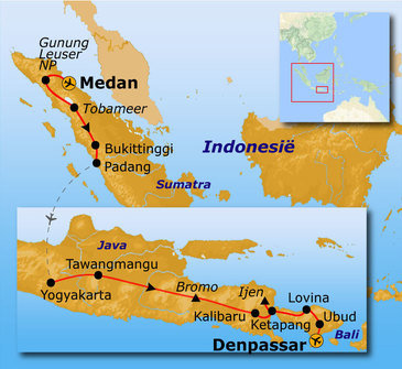 Route Sumatra, Java en Bali, 30 dagen 