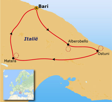 Route 8 daagse wandelvakantie Puglia & Matera
