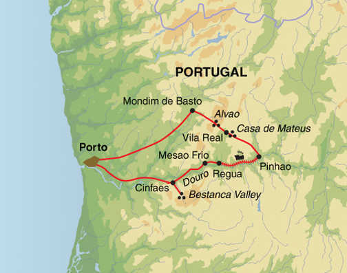 Route 8 daagse wandelvakantie Douro Vallei