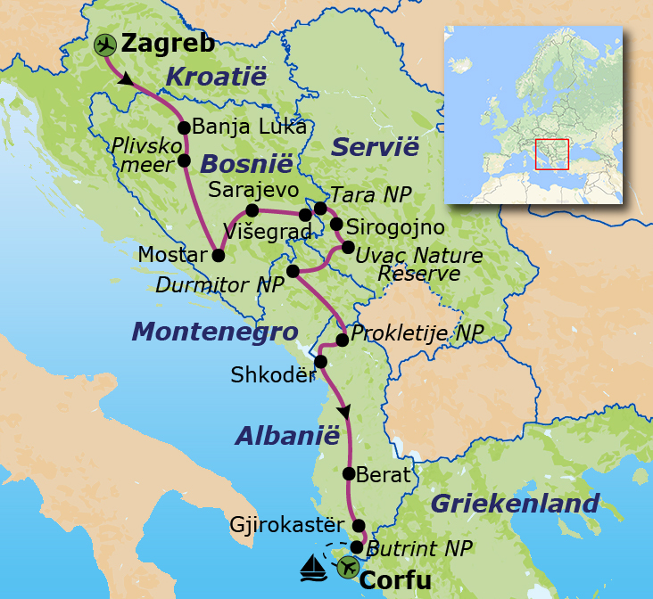 Route Zuid-Oost Europa, 22 dagen
