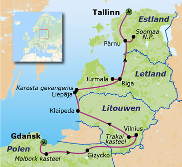 Route 2022 Polen en Baltische Staten