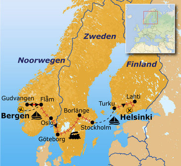 Route Scandinavie, 19 dagen