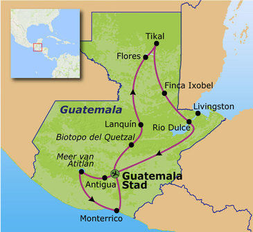 Route rondreis Guatemala 21 dagen