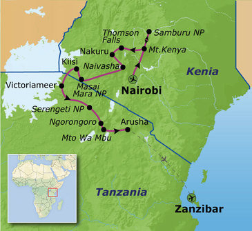 Route 2023 Kenia, Tanzania en Zanzibar, 23 dagen
