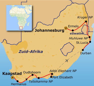 Route Zuid-Afrika