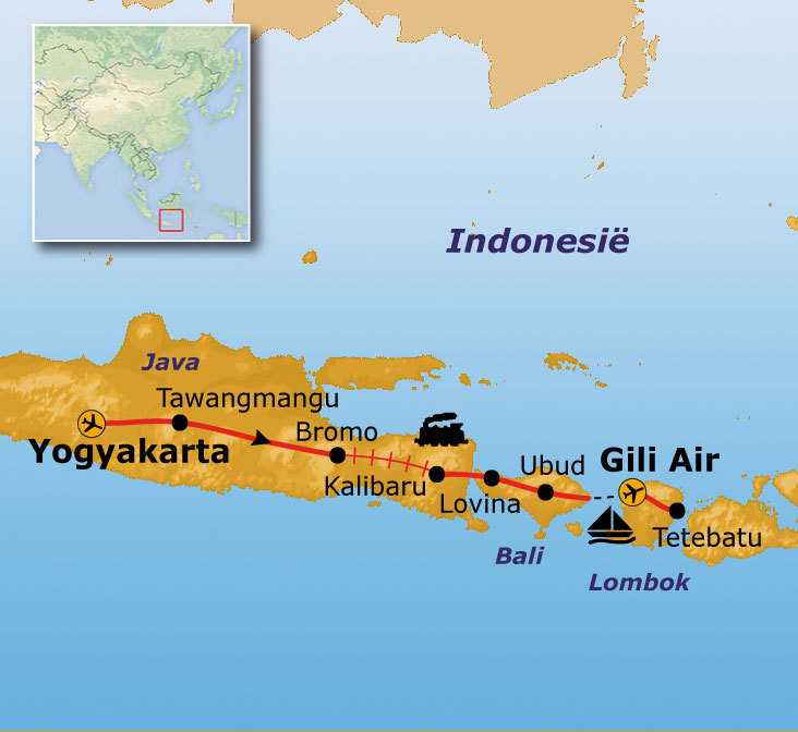 Route Java, Bali, Lombok & Gili Air, 21 dagen