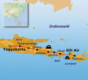 Route Java, Bali, Lombok & Gili Air, 21 dagen