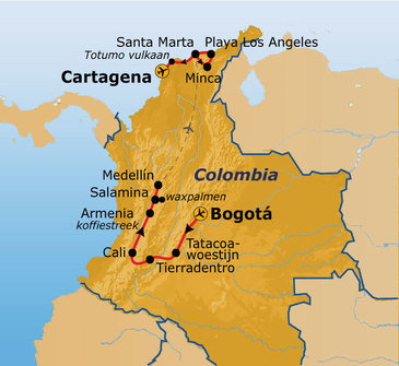 vanaf maart 2023 - Route Colombia, 21 dagen