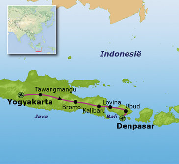 Route Java en Bali, vertrek 24 juli 2023